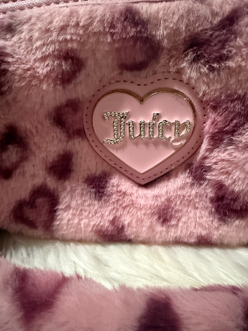 Viral Juicy Couture Pink Plush cheetah,Print shoulder Bag - Picture 3 of 5